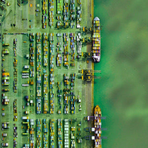 Satellite Image Art of Felixstowe Port UK